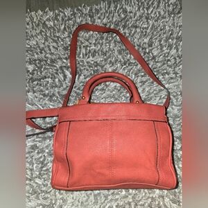 Merona Coral Orange Satchel with Top Handle and Strap